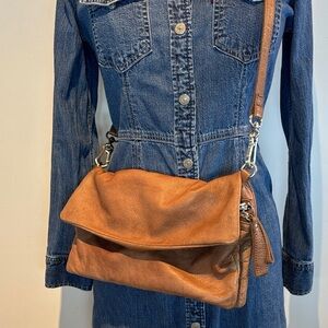 Liebeskind LK perfect brown calf leather crossbody/clutch bag
